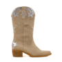 DWRS Cowboy-Stiefel Beige SHELBY Silber