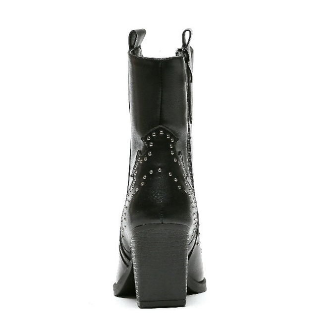 Cowboystiefel Schwarz Flame Studs