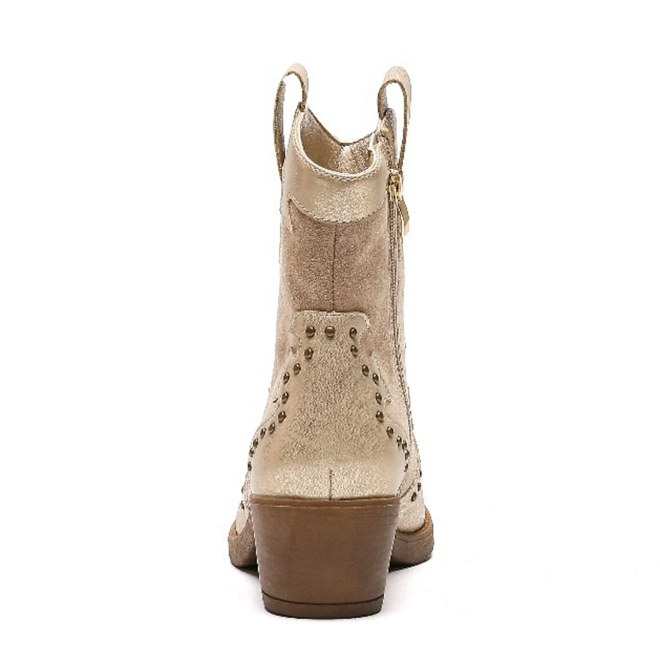 Cowboystiefel Khaki Suedine Flame Nieten Gold