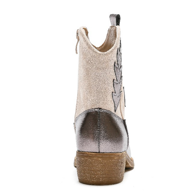 Cowboylaarzen Meisjes Beige Suedine Color Metallic Flame