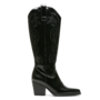 Hohe Cowboystiefel Schwarz genäht