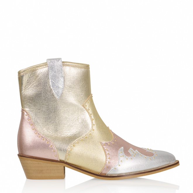 DWRS cowboylaarzen LYON Studs Champagne - Silver