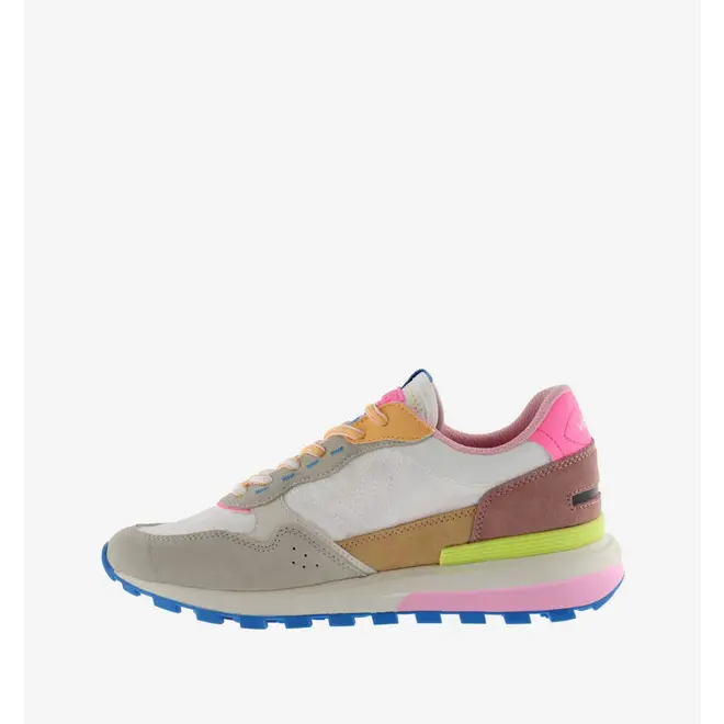 Sneakers Luna Nylon Wit Split Leather