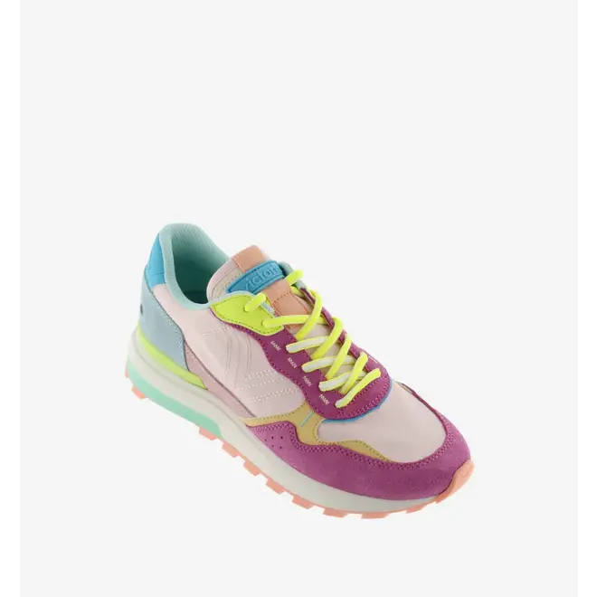 Sneakers Luna Nylon Multicolor Rosa Split Leather