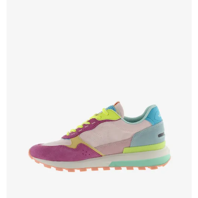 Sneakers Luna Nylon Multicolor Rosa Split Leather