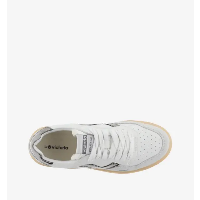 Sneakers White Split Leather Gun