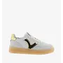Turnschuhe Weiß Spaltleder Gold