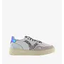Turnschuhe Weiß Spaltleder Glitter Zebra