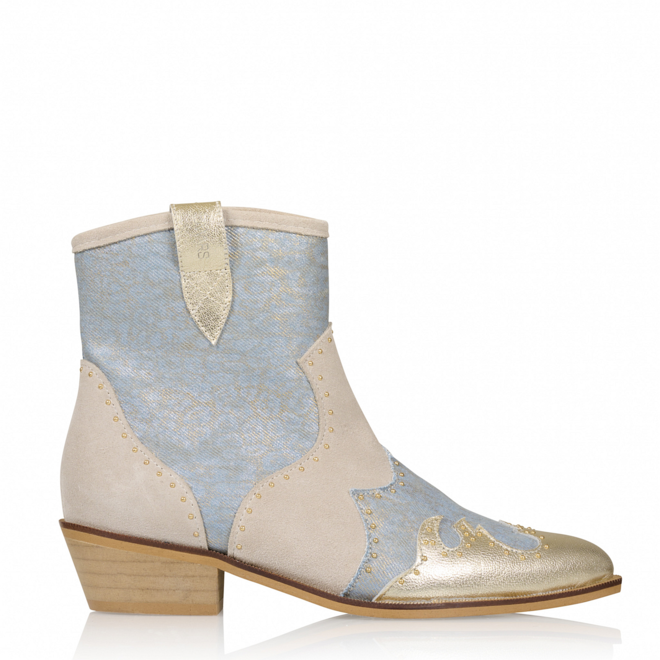 DWRS cowboylaarzen LYON Studs Champagne - Jeans