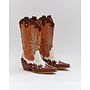 Cowboystiefel Weiß Retro Orange