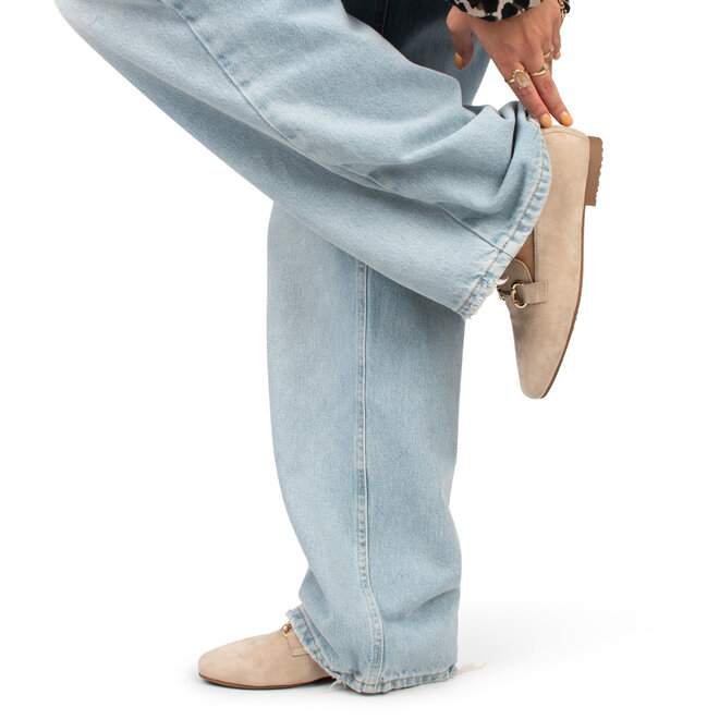 Loafers Beige Wildleder Odette
