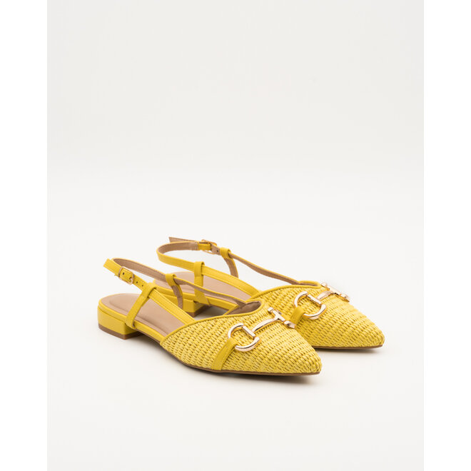 Slingback Geel Canvas Gesp