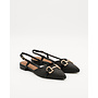 Slingback Schwarz Canvas Schnalle