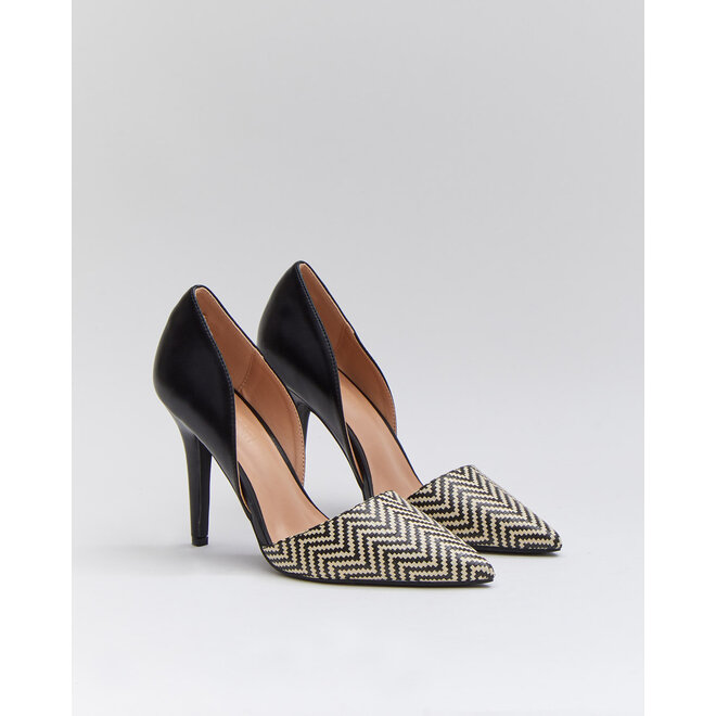 Pumps Schwarz Zickzack print