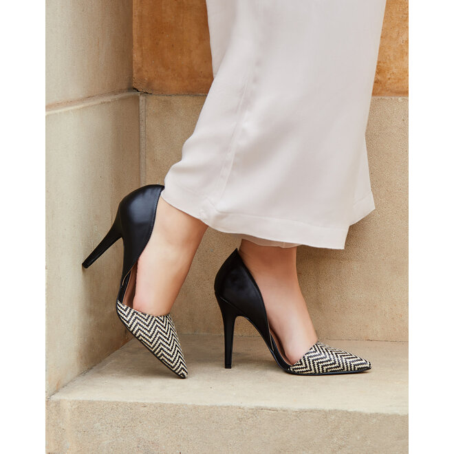 Pumps Schwarz Zickzack print