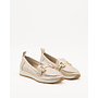 Mokassins Beige Schnalle Gold Spray