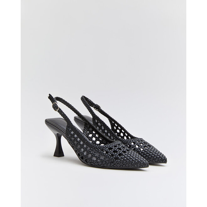 Slingback Schwarz Offenes Design