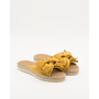 Pantoffeln Gelb Suedine Bow