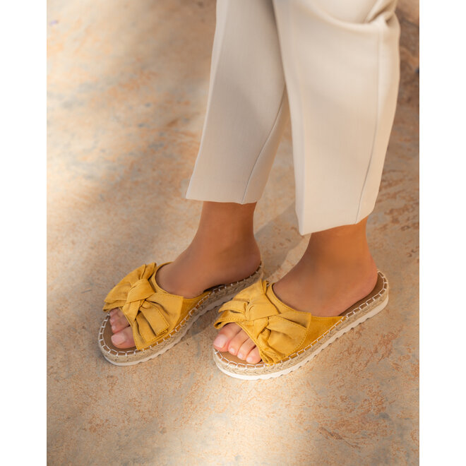 Slipper Gelb uedine mit Schleife