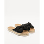 Pantoffeln Schwarz Suedine Bow