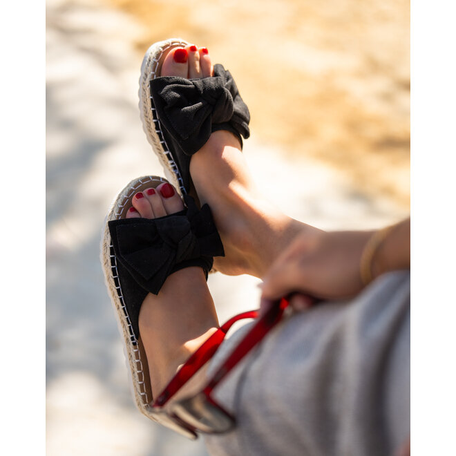 Slipper Lila suedine mit Schleife - Copy