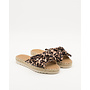 Pantoffel Leopard suedine mit Schleife