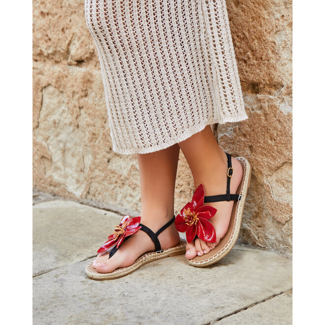 Sandalen Rot Blume