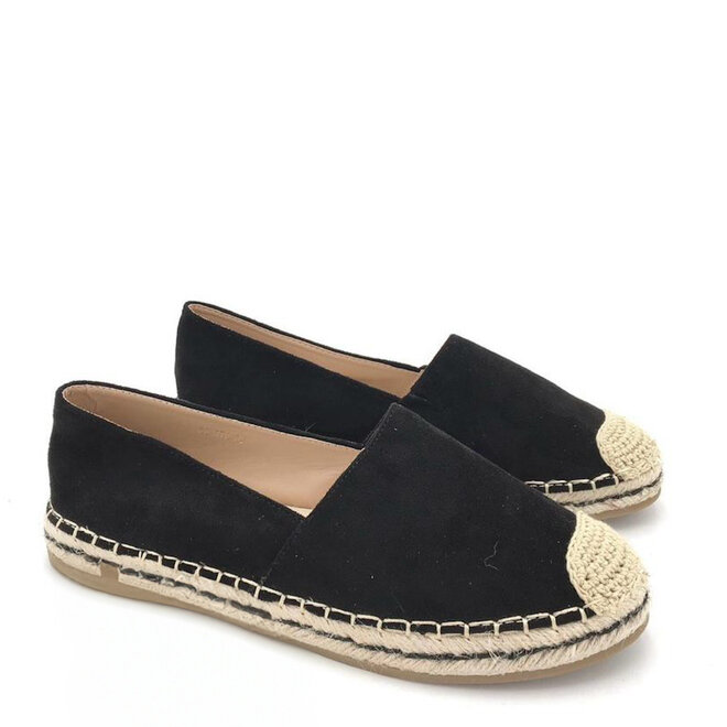 Espadrilles Schwarzes Veloursleder