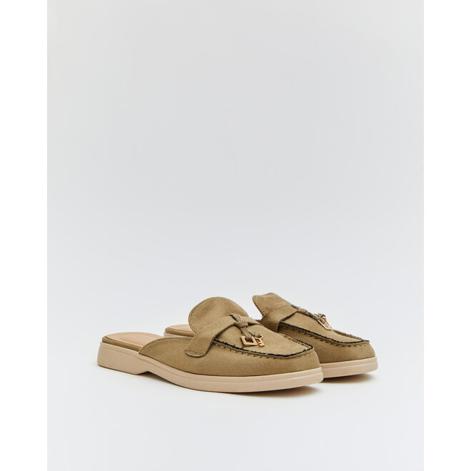 Slipper Olive Suedine Charms