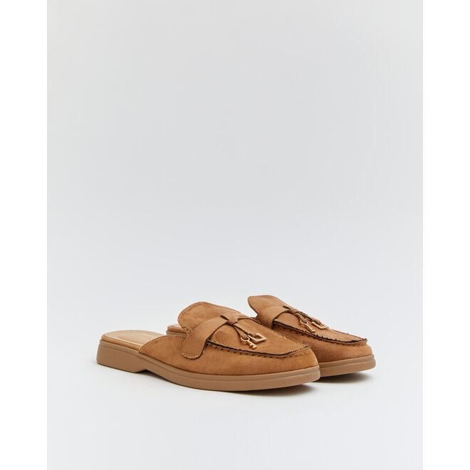 Slipper Camel Veloursleder Anhänger