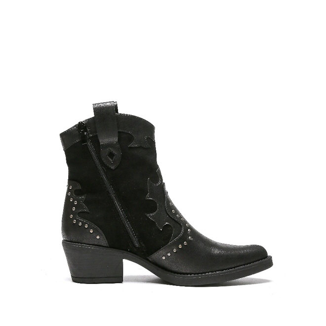 Cowboylaarzen Zwart Suedine Flame Studs