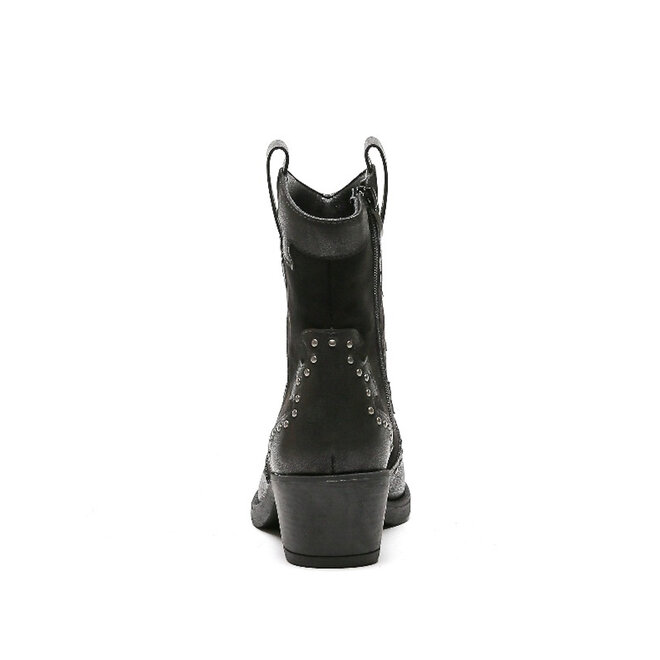 Cowboylaarzen Zwart Suedine Flame Studs