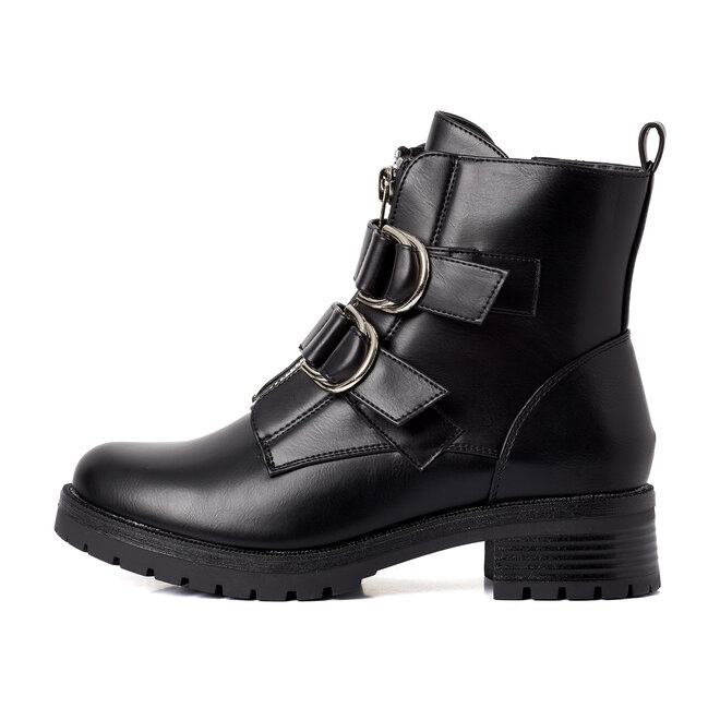 Bikerstiefel Schwarz Doppelte Schnalle