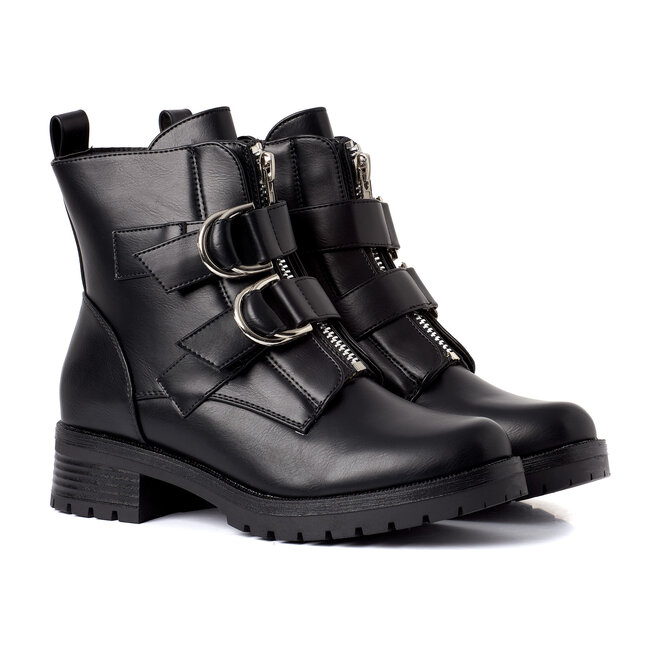 Biker boots Zwart Dubbele Gesp