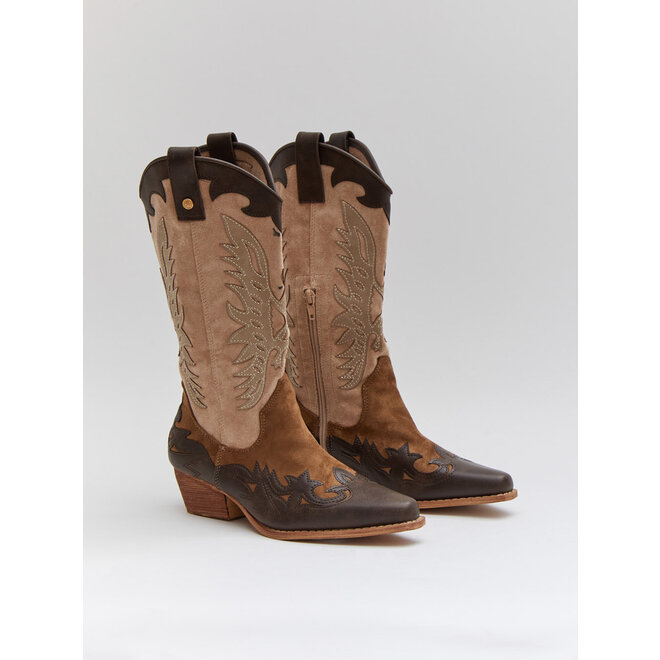 Cowboystiefel Braun Retro Beige