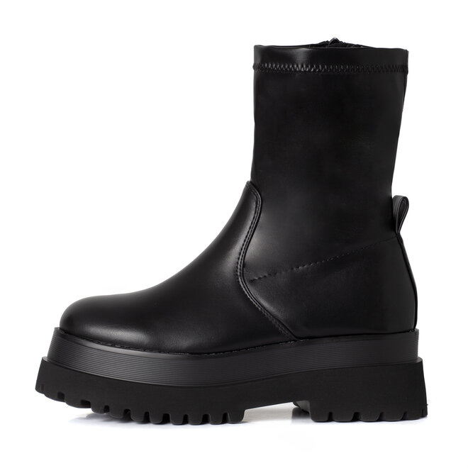 Stretch Boots Zwart Plateau