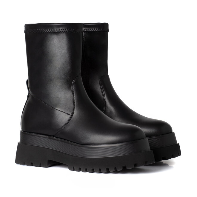 Stretch Boots Zwart Plateau