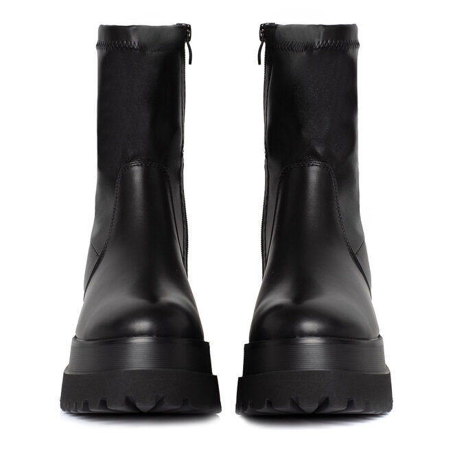 Stretch Boots Zwart Plateau