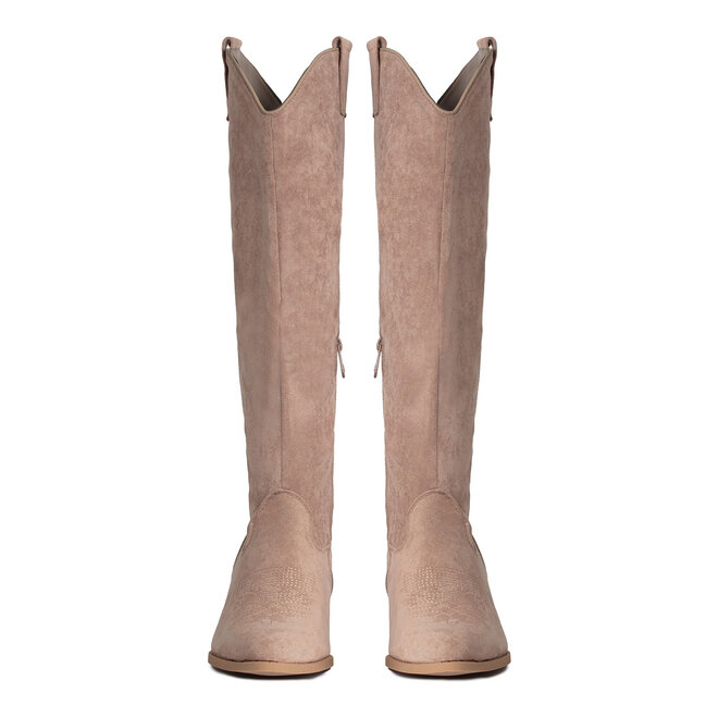 Cowboylaarzen Khaki Suedine hoog