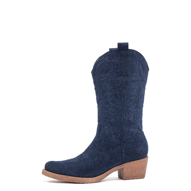 Cowboystiefel Dunkelblau Suedine