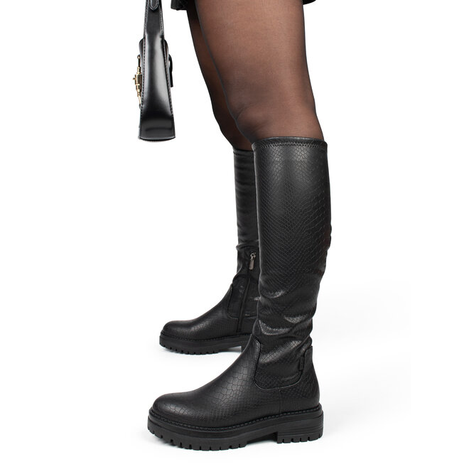 Stretchstiefel Schwarz Cybele Boots Print