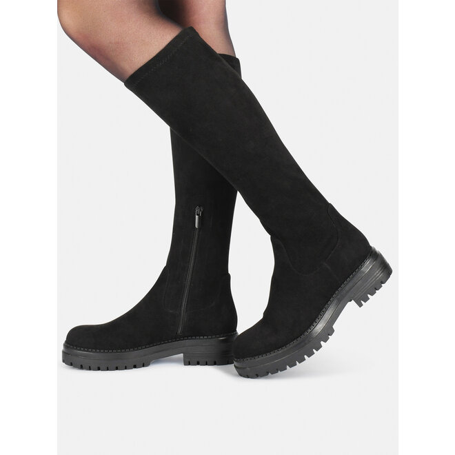 Stretch Laarzen Zwart Suedine Cybele Boots