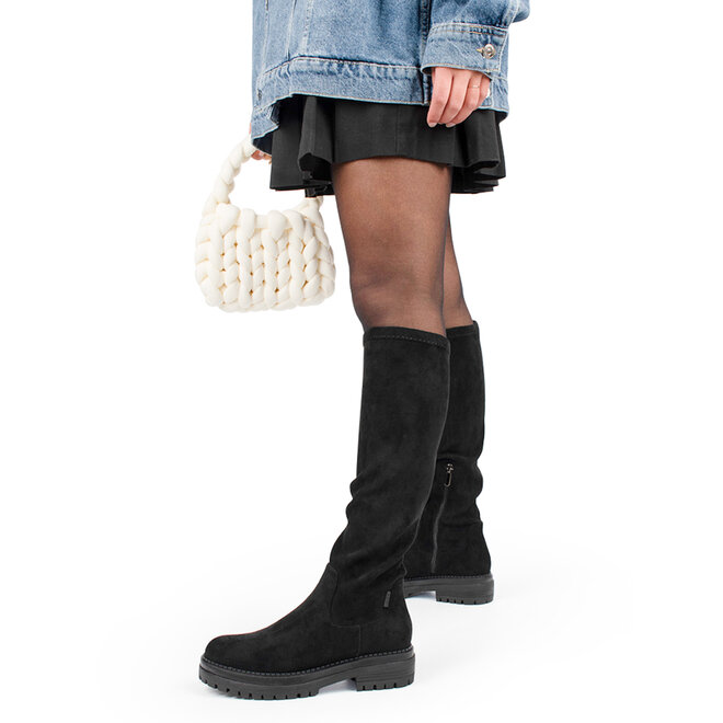 Stretch Laarzen Zwart Suedine Cybele Boots