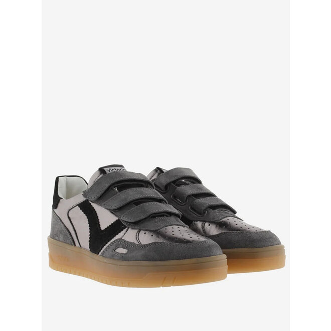 Sneaker Grau Metallic Spiltleder