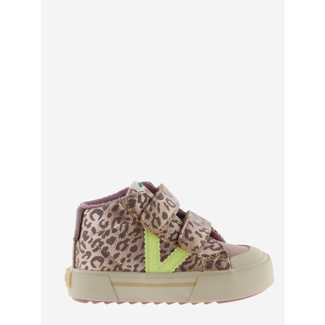 Sneaker Mädchen Nude Neon Leopard