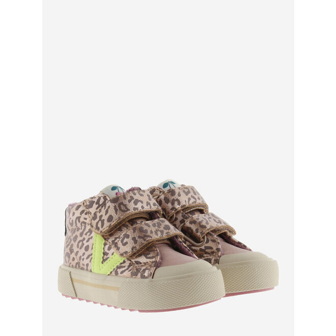 Sneaker Mädchen Nude Neon Leopard