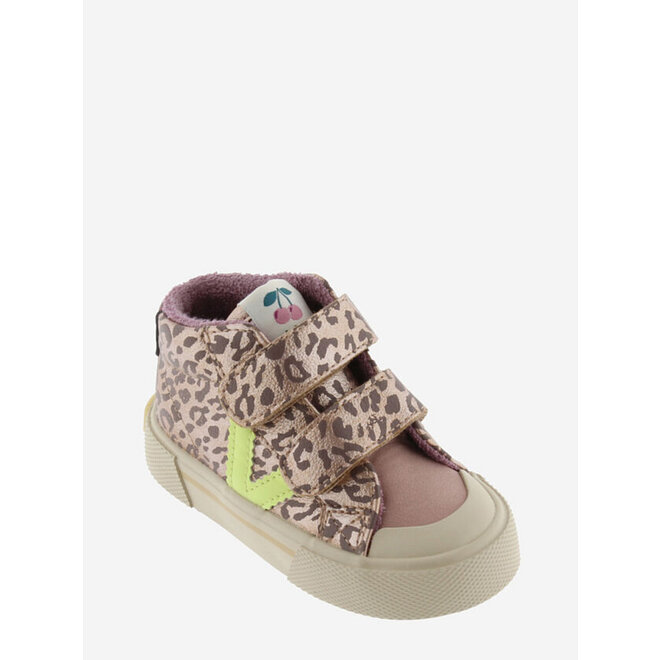 Sneaker Mädchen Nude Neon Leopard