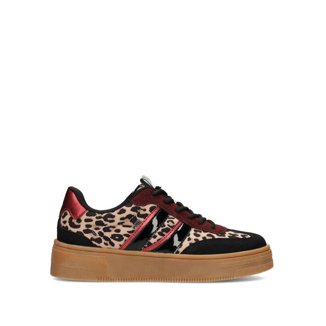 Turnschuhe Schwarz Lily Leopard Rot