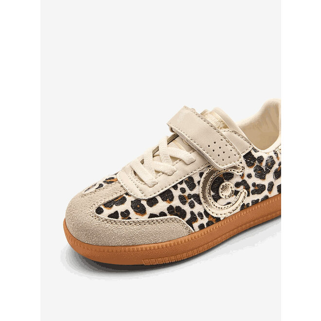 Sneakers Meisjes Creme Leopard Logo