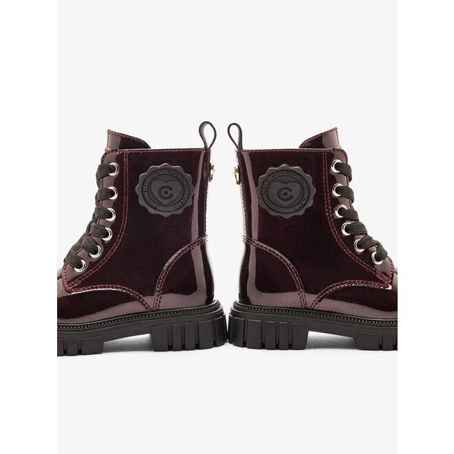 Schnürstiefel Mädchen Burgund Lack